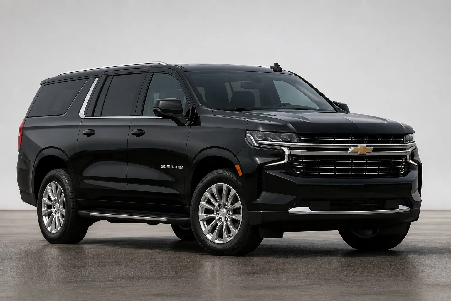 Black executive SUV available for families, business travelers and group transportation in Mountain View